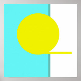 Poster Círculo de Abstrato de Arte Negrito Turquesa Verde