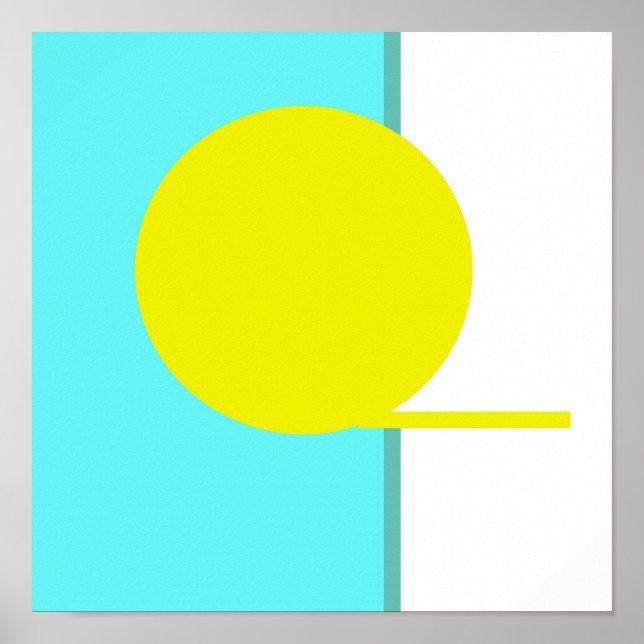 Poster Círculo de Abstrato de Arte Negrito Turquesa Verde (Frente)