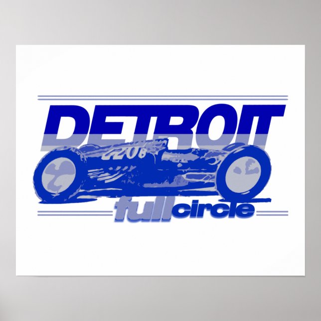 Póster Círculo de Cheio do Carro de Corrida de Detroit Vi (Frente)