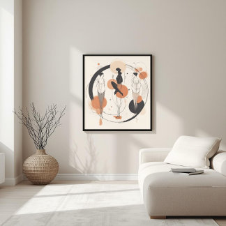 Poster Círculo de Conexão | Moderno Abstrato Feminino