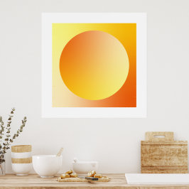 Poster Círculo de Gradiente Laranja com Vinheta em Design
