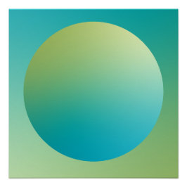 Póster Círculo de Gradiente Verde com Vinheta em Design A
