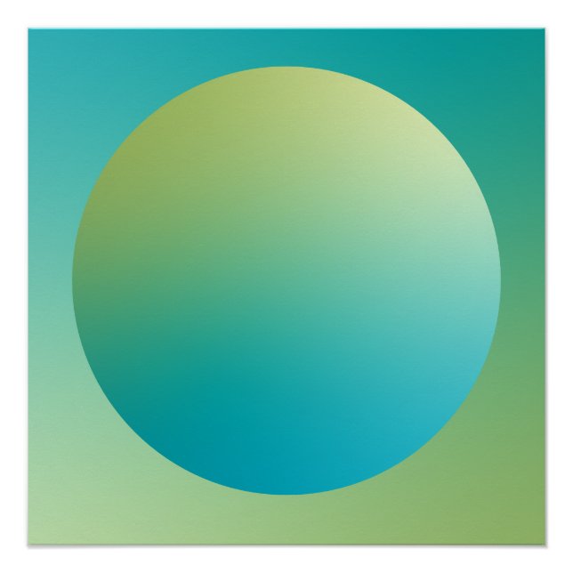 Póster Círculo de Gradiente Verde com Vinheta em Design A (Frente)