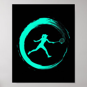 Poster Círculo de Hobby Esportivo Feminino de Badminton 