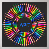 Círculo de Lápis Colorido, Professora De Arte, Art