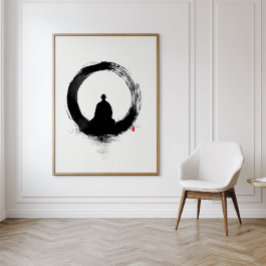 Póster Círculo Enso - Arte de Parede com Tinta Zen - Deco