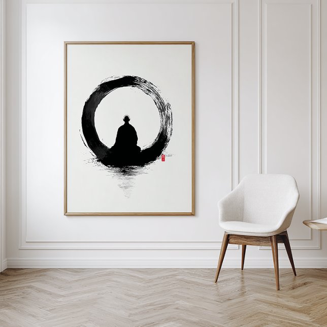 Póster Círculo Enso - Arte de Parede com Tinta Zen - Deco (Criador carregado)