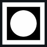 Póster Círculo preto e branco, Design geométrico simples.<br><div class="desc">Um design geométrico em preto e branco,  com um círculo.</div>