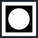 Póster Círculo preto e branco, Design geométrico simples.<br><div class="desc">Um design geométrico em preto e branco, com um círculo.</div>