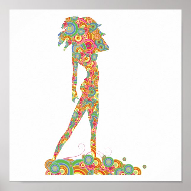 Póster círculo retro chic (Frente)