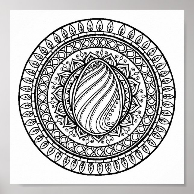 Póster Círculo Tribal Doodle 2 (Frente)