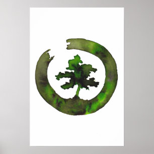 Poster Círculo Verde Enso Bonsai
