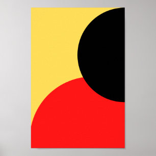 Poster Círculo Vermelho E Preto Em Abstrato De Fundo Ama