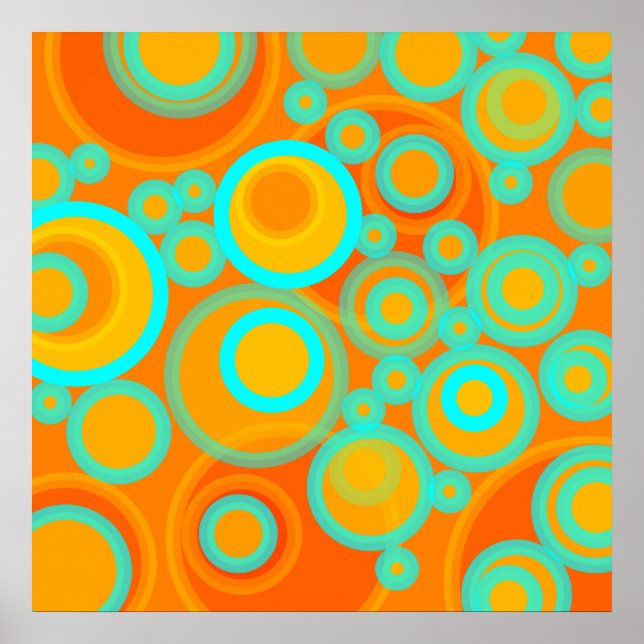 Póster Círculos abstrato (Frente)