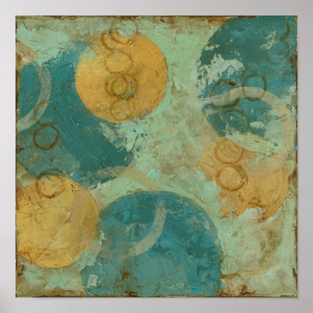 Póster Círculos Azul e Amarelo (Frente)