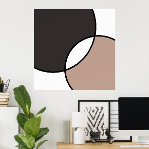Poster Círculos Brancos de Taupe