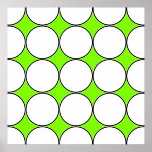 Poster círculos brancos no fundo fluorescente verde