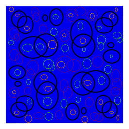 Póster Círculos coloridos em azul