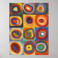 Círculos Concentrados Quadrados de Kandinsky