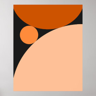 Poster Círculos de abstrato laranja e de pêssego