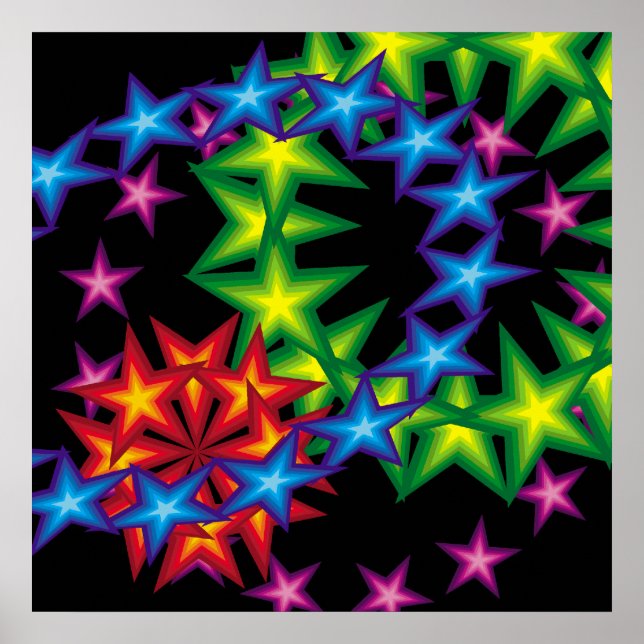 Póster círculos de estrelas vívidas (Frente)