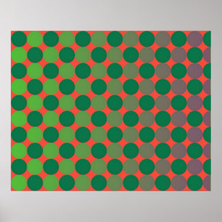Poster Círculos De Gradação De Arte Op Vermelho E Verde