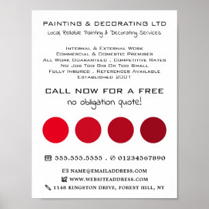 Poster Círculos de Ombre Vermelho, Pintor e Decorador
