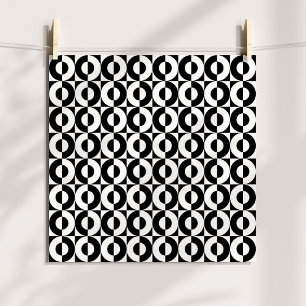 Póster Círculos Fungos do Combo Geo Preto e Branco