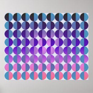 Póster Círculos grandes da arte Op pelo roxo e pela