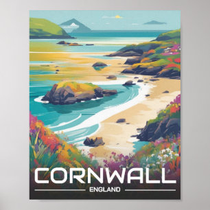 Poster Circunscrição de Cornwall — Inglaterra — linha cos