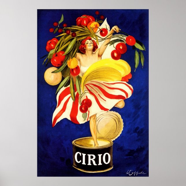 Poster Cirio Tomates Vintage Comida Anúncio (Frente)