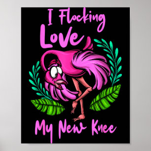 Poster Cirurgia de Joelho Flamingo Flocking Amo Meu Novo