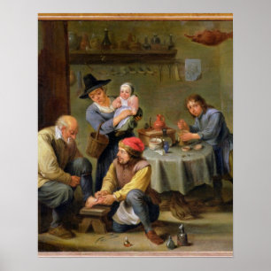 Póster Cirurgião que tende o pé de um ancião