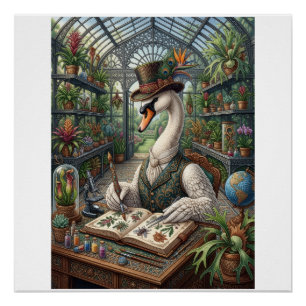 Póster Cisne Aristocrata Estufa Vitoriana Botânica F