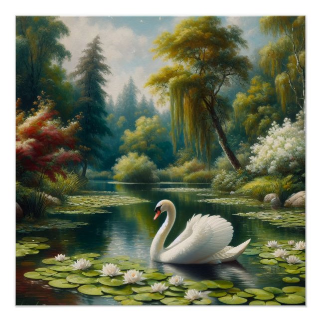 Póster Cisne Branco sobre a desocupação do impressionismo (Frente)