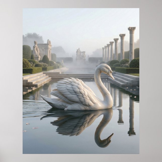 Poster Cisne de Mármore Lago Silencioso (Frente)