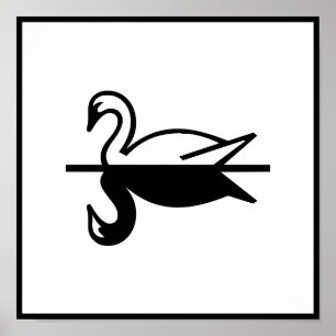 Poster Cisne do art deco