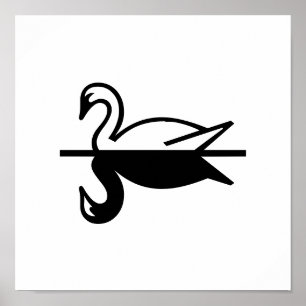 Poster Cisne do art deco