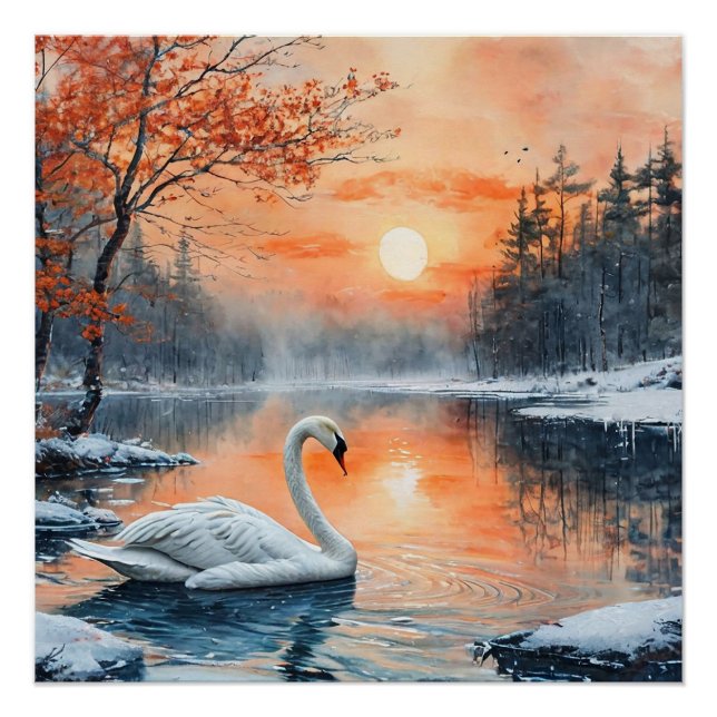 Póster Cisne no lago (Frente)