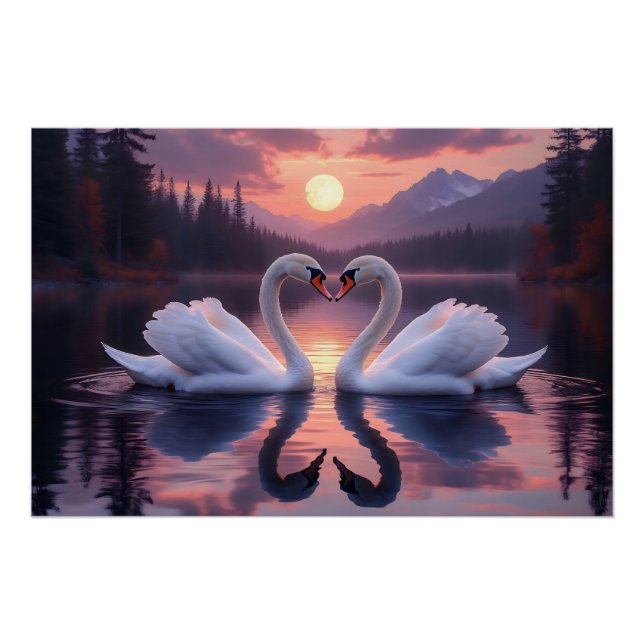 Póster Cisne sob a Lua do Amor (Frente)