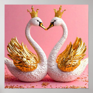 Poster Cisnes Brancos de Casamento Graça Amor Puro 🦢🤍✨