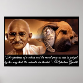 Póster Citação Animal Ghandi