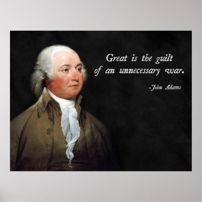 Poster Citação contra a Guerra de John Adams (Frente)