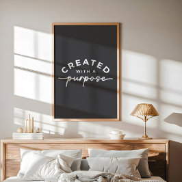 Poster Citação Cristã Elegante Cinza Carvão
