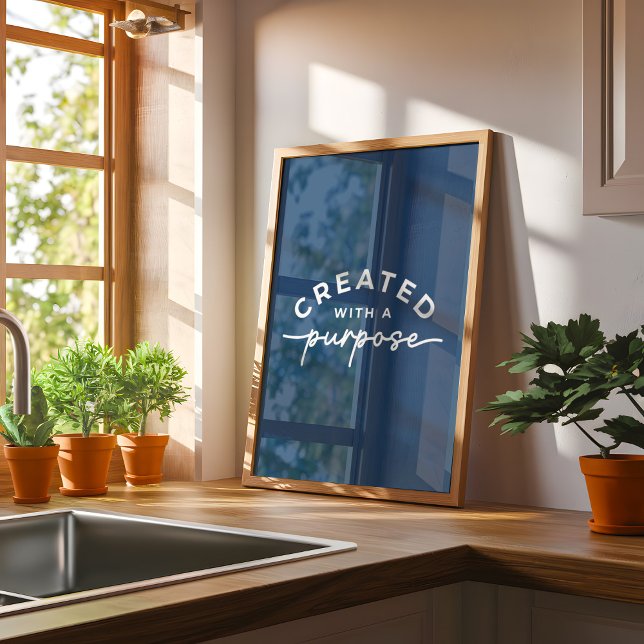 Poster Citação Cristã Elegante marinho Azul (Criador carregado)