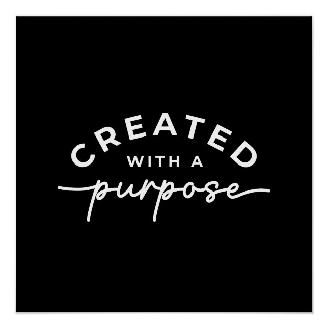 Póster Citação Cristã Elegante Negra (Frente)