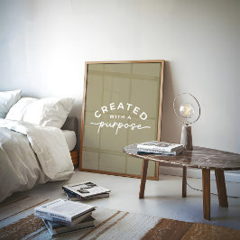 Poster Citação Cristã Elegante Verde-Azul