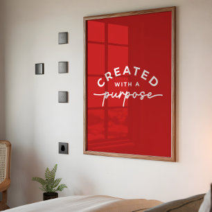 Poster Citação Cristã Elegante Vermelha