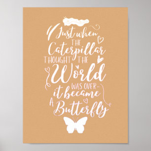 Poster Citação da Borboleta Motivacional Inspiracional