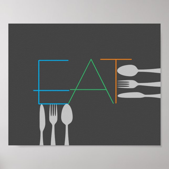 Poster citação da cozinha arte moderna estilo comer (Frente)
